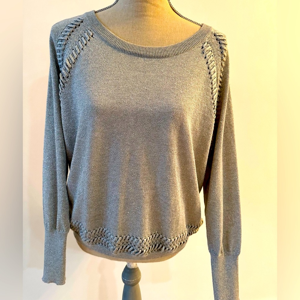 Townsen Silver Sparkle open back sweater top